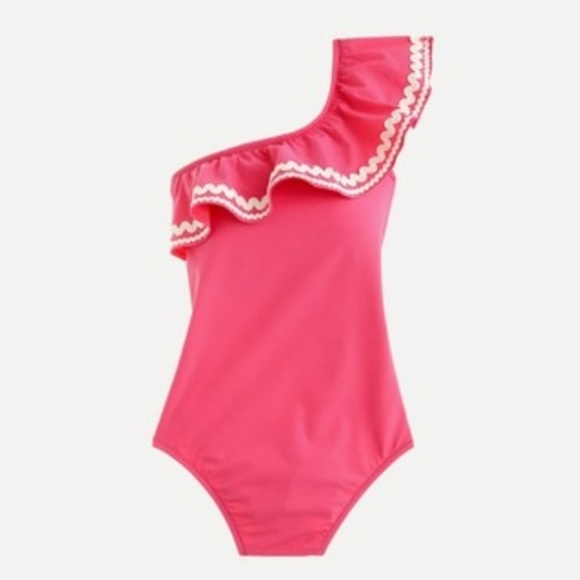 NWT / Never Been Worn J.Crew Pink One Shoulder Swim - Picture 3 of 7